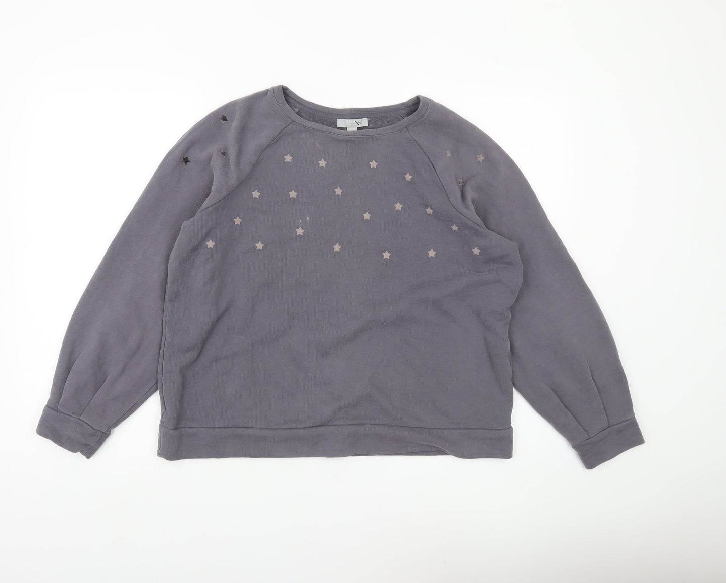 Pure Collection Womens Grey Cotton Star Print Sweatshirt UK 16
