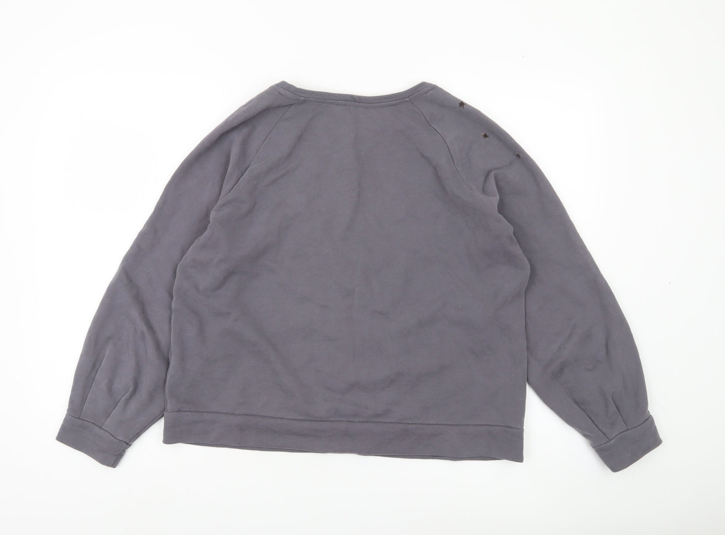 Pure Collection Womens Grey Cotton Star Print Sweatshirt UK 16