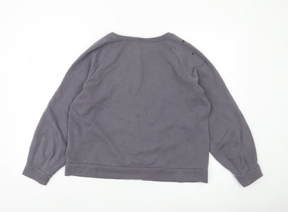 Pure Collection Womens Grey Cotton Star Print Sweatshirt UK 16
