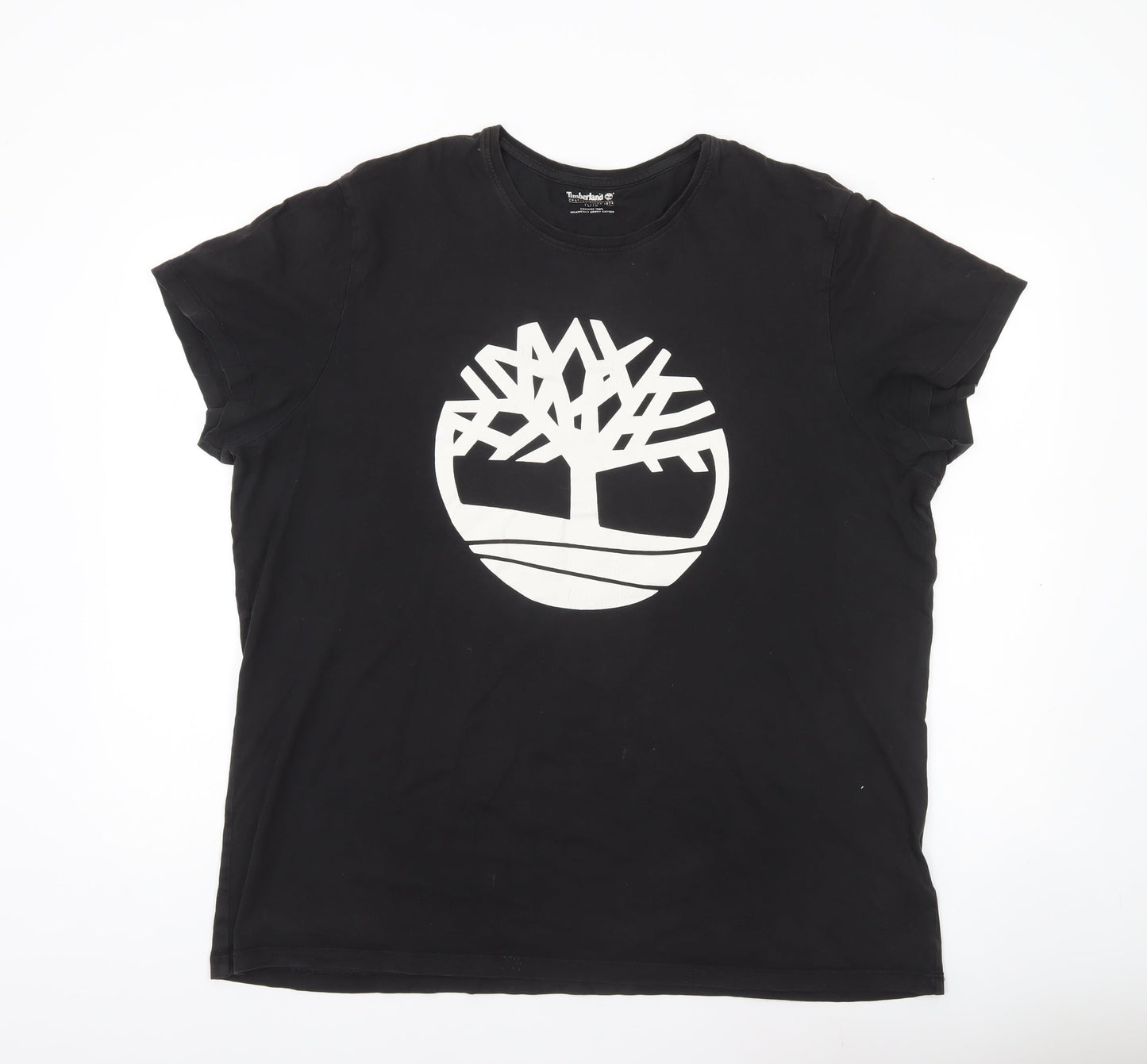 Timberland Men's Black Large Logo Graphic T-Shirt Cotton