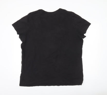 Timberland Men's Black Large Logo Graphic T-Shirt Cotton