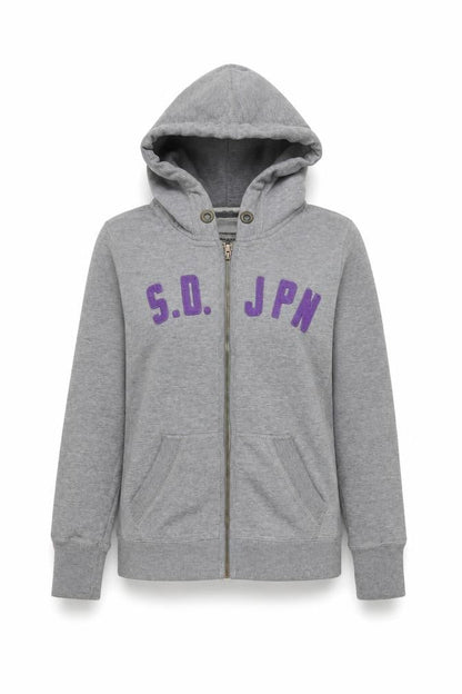 Womens UK Size M Superdry Grey Full Zip Hoodie