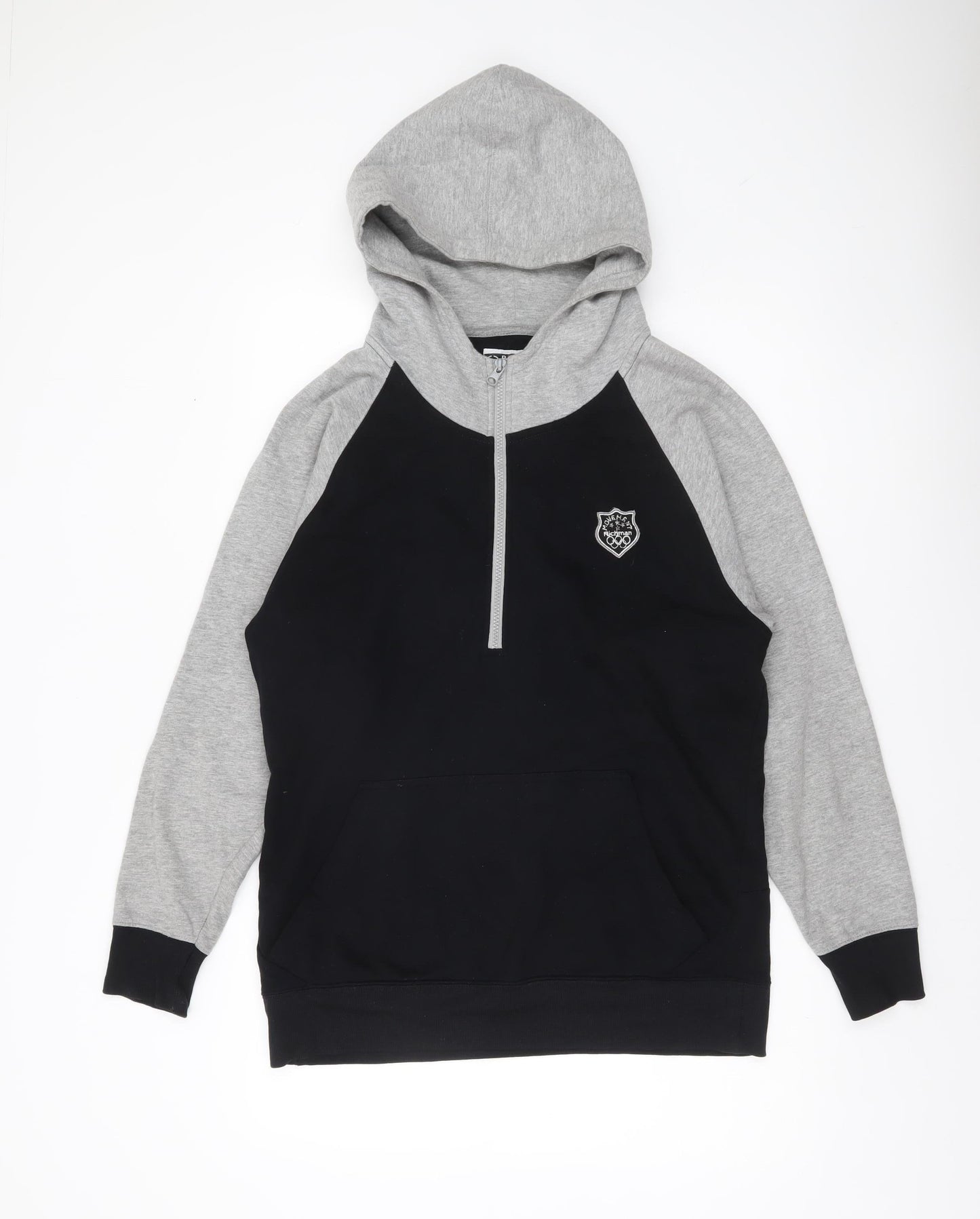 Richman Utility Men’s Black Grey Cotton Pullover Hoodie L Logo
