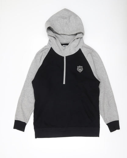 Richman Utility Men’s Black Grey Cotton Pullover Hoodie L Logo