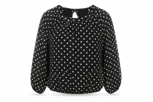 Dunnes Women’s Black Polka Dot Long Sleeve Blouse Size 12