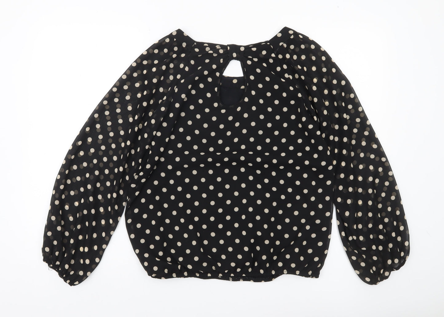 Dunnes Women’s Black Polka Dot Long Sleeve Blouse Size 12