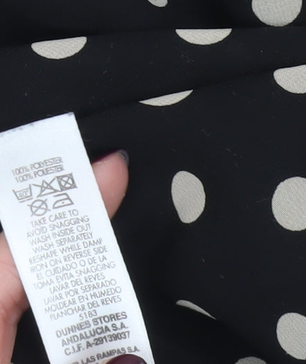 Dunnes Women’s Black Polka Dot Long Sleeve Blouse Size 12