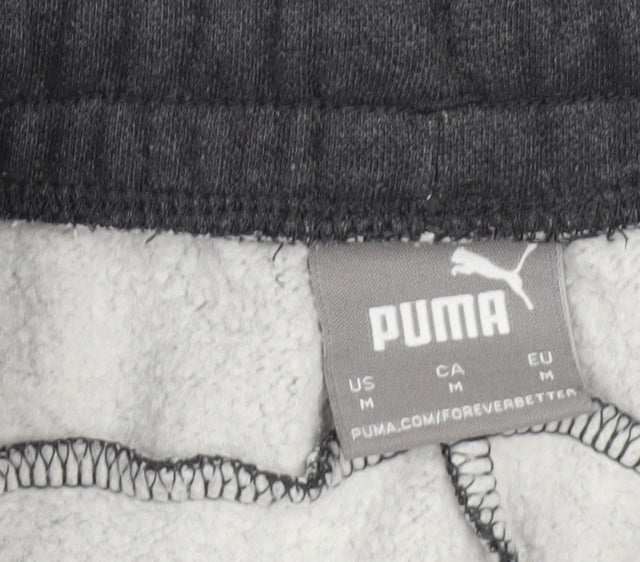 Puma Mens Grey Jogger Sweatpants M Elastic Waist Pockets Cuffed