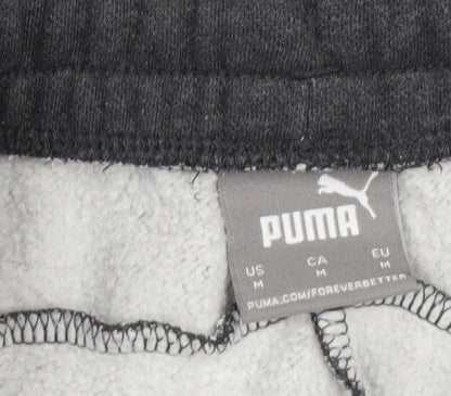 Puma Mens Grey Jogger Sweatpants M Elastic Waist Pockets Cuffed