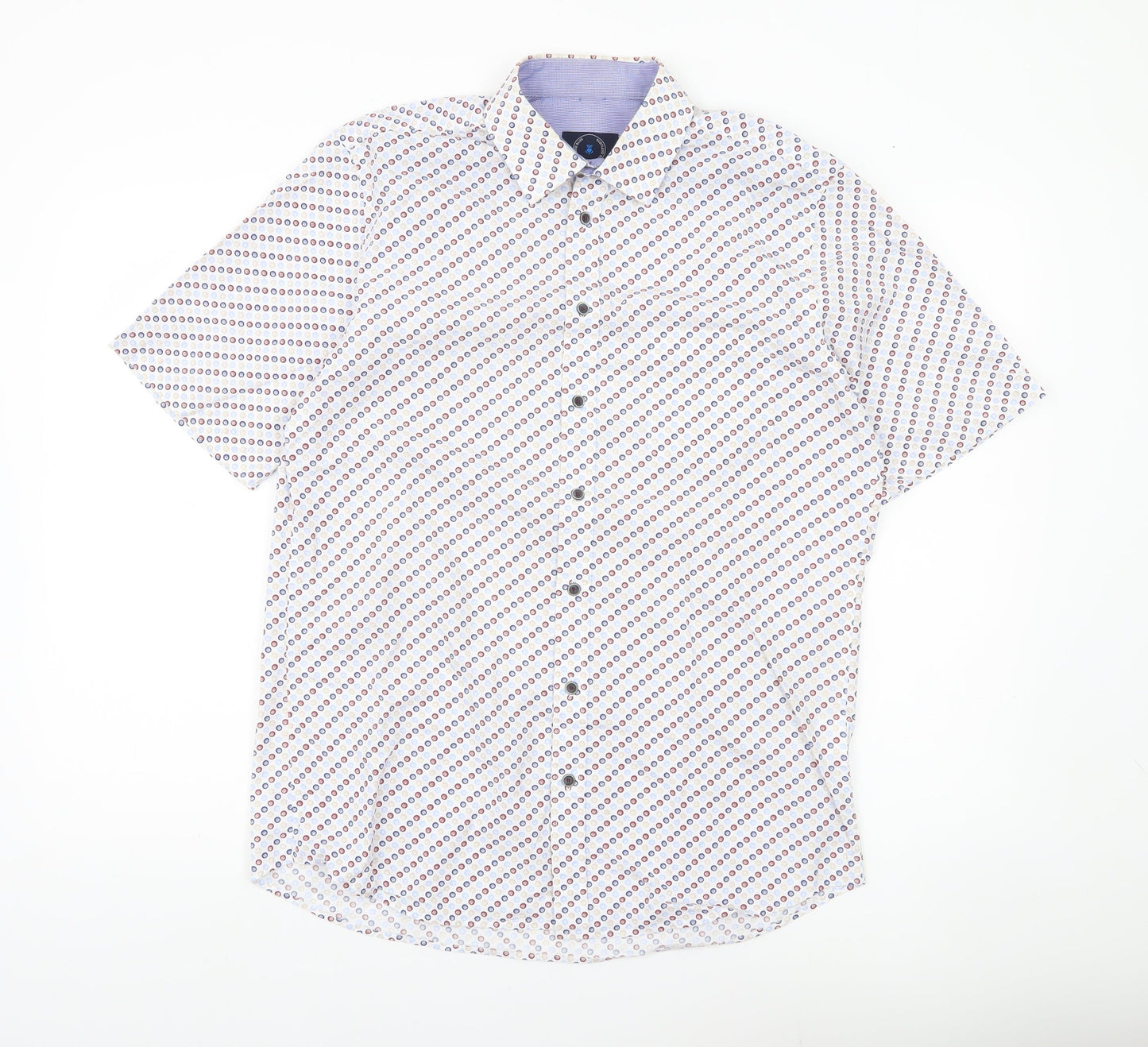 Scotland Blue Men's Multicoloured M Short Sleeve Cotton Shirt