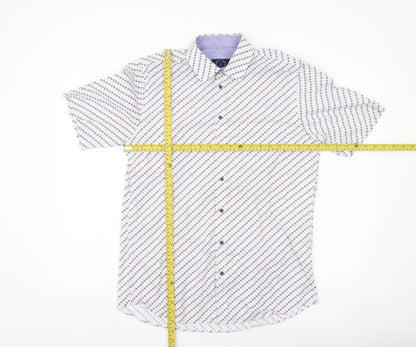 Scotland Blue Men's Multicoloured M Short Sleeve Cotton Shirt