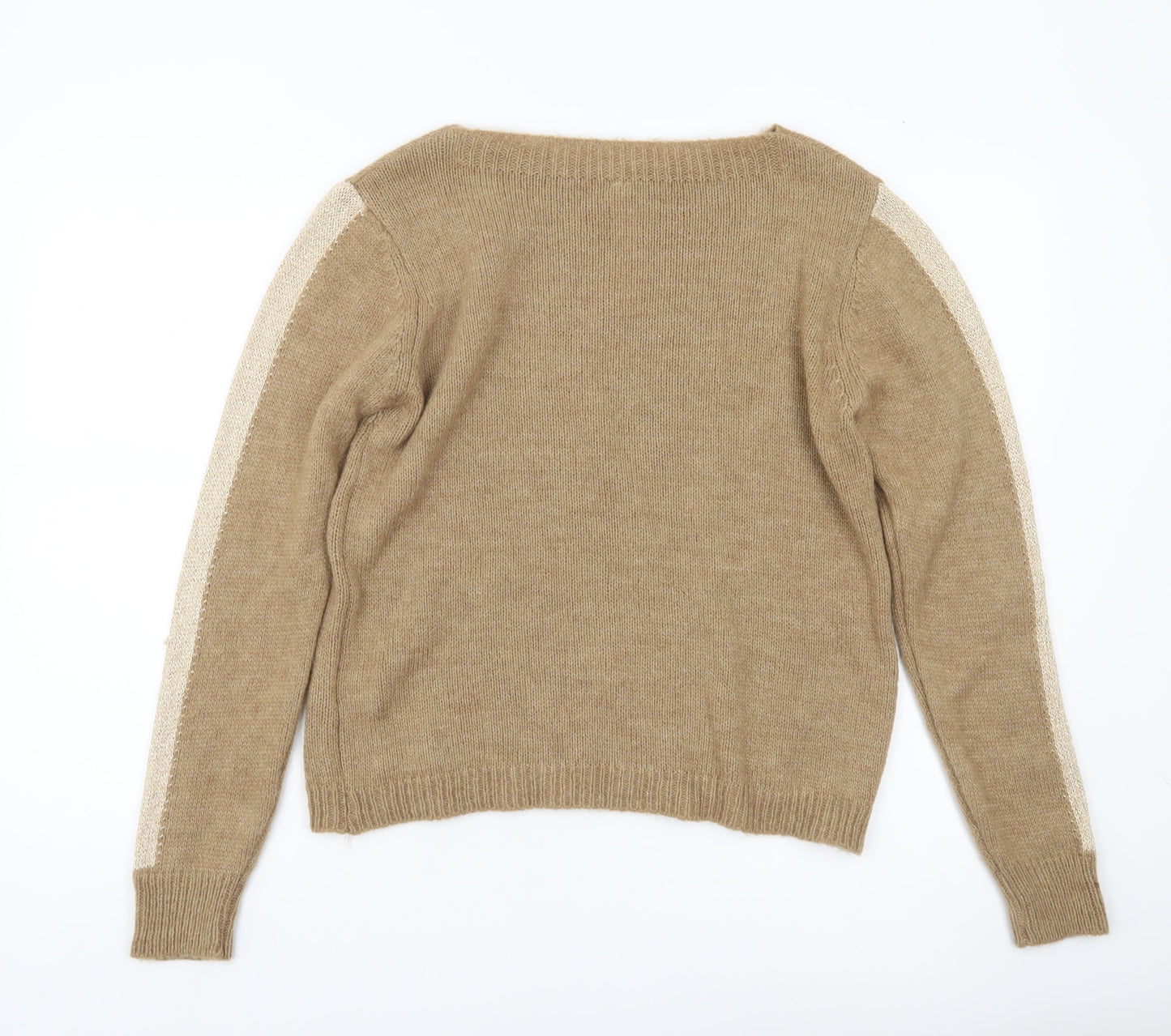 BARCODE Womens Beige Knit Pullover Jumper M Regular Crew Neck
