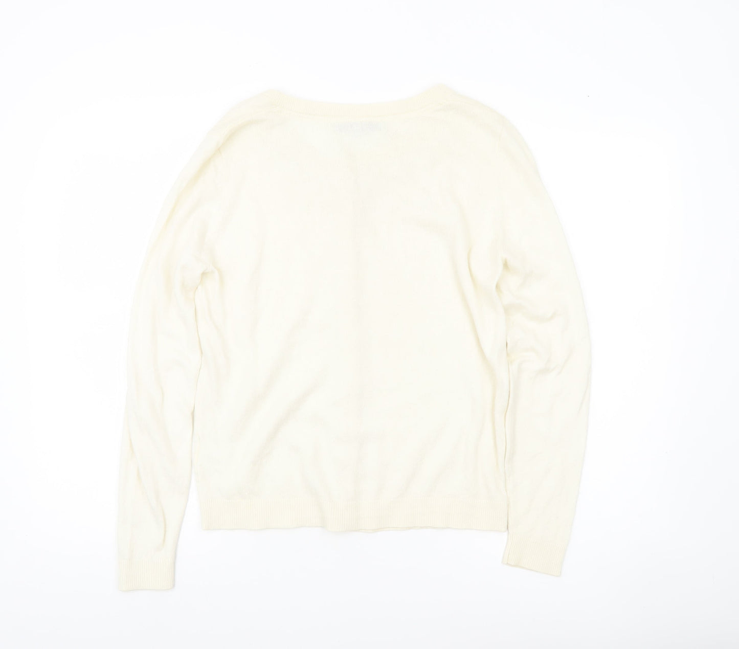 Dickins & Jones Women’s Ivory Cardigan S Crew Neck Beaded Floral