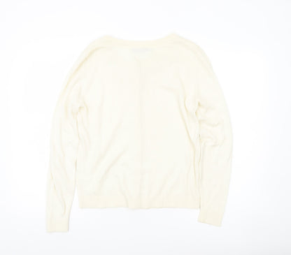 Dickins & Jones Women’s Ivory Cardigan S Crew Neck Beaded Floral