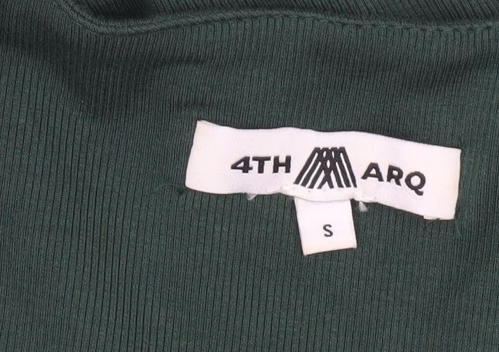 4TH ARQ Women’s Green Square Neck Long Sleeve Bodysuit Size S