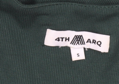 4TH ARQ Women’s Green Square Neck Long Sleeve Bodysuit Size S