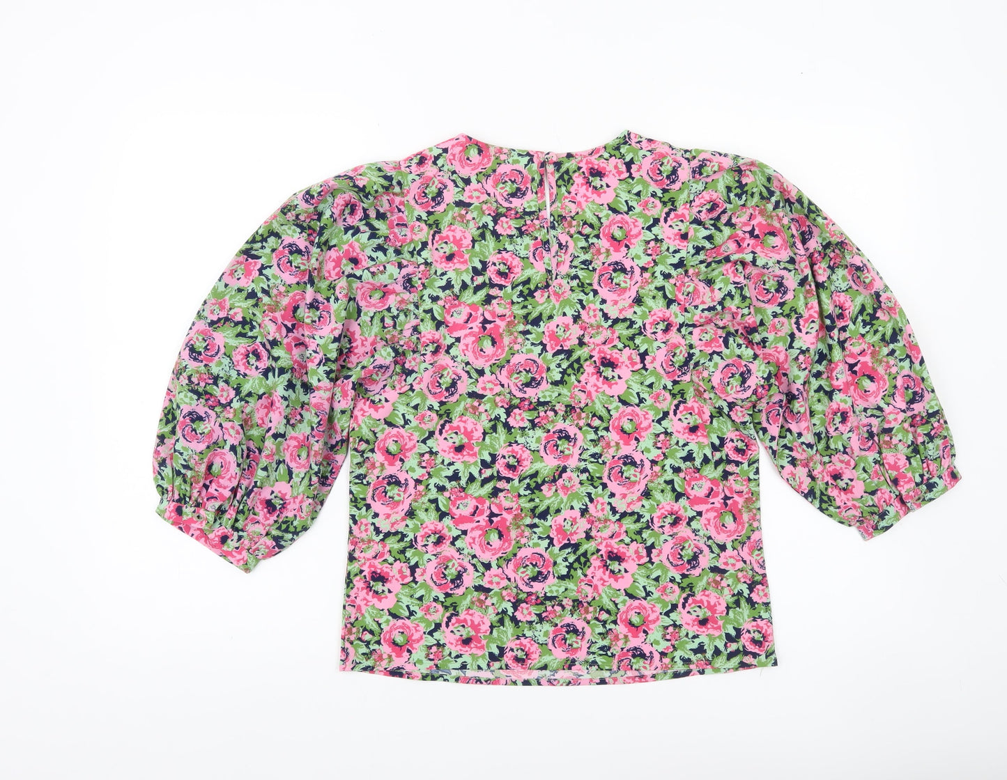 Vila Womens Floral Multicoloured Blouse Size 6 Puff Sleeve