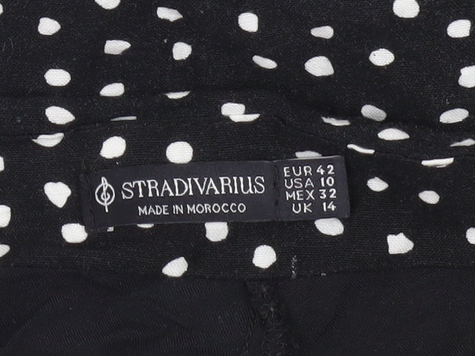 Stradivarius Women’s Black Polka Dot Wrap Ruffle Skirt Size 14