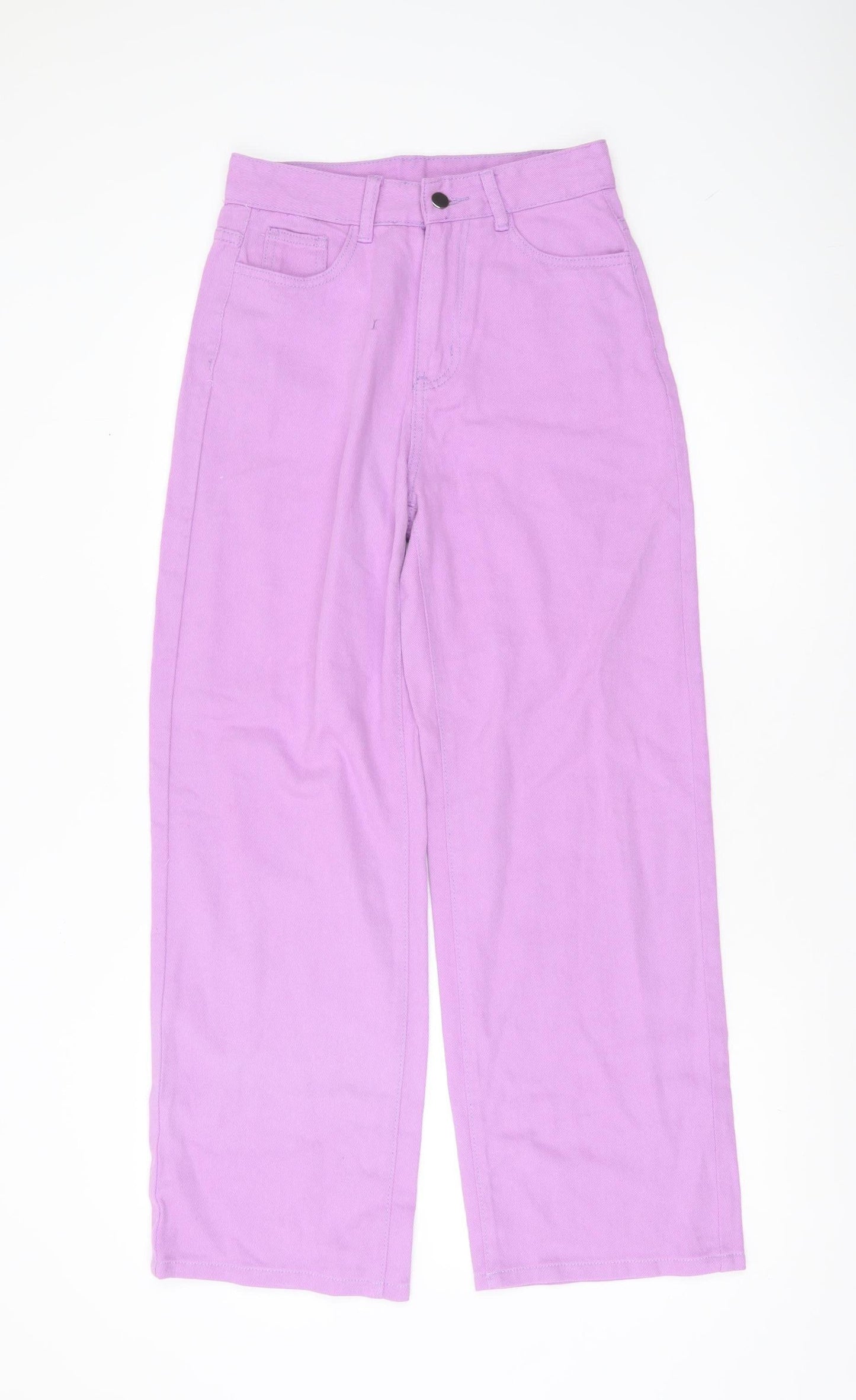 SHEIN Womens Purple Wide-Leg High Rise Jeans Size 8