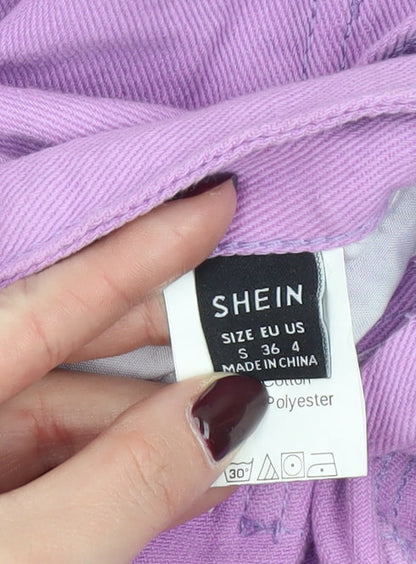 SHEIN Womens Purple Wide-Leg High Rise Jeans Size 8