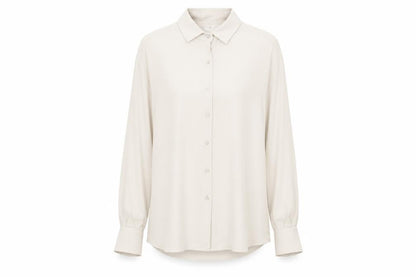 Stills Womens Ivory Button-Up Shirt Size 10 Long Sleeve Workwear