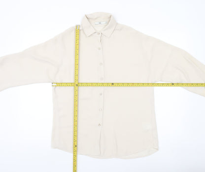 Stills Womens Ivory Button-Up Shirt Size 10 Long Sleeve Workwear