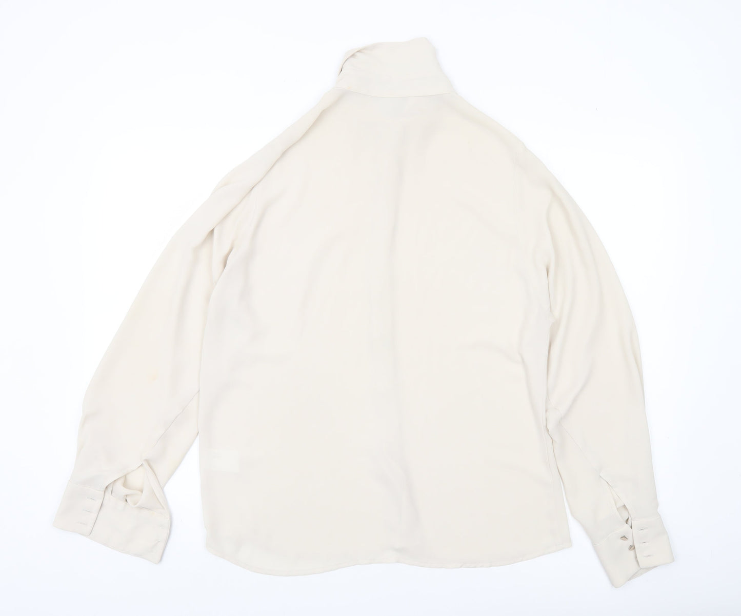Stills Womens Ivory Button-Up Shirt Size 10 Long Sleeve Workwear
