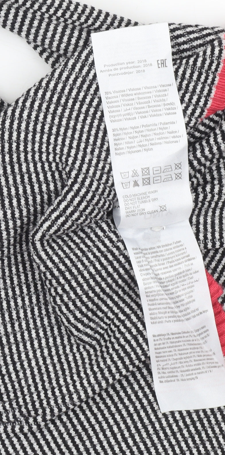 ONLY Womens Black Striped Slim Fit Knit Jumper Size S