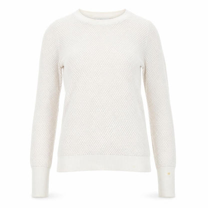 Zara Women Ivory Knit Pullover Jumper Size 8 Crew Neck Long Sleeve