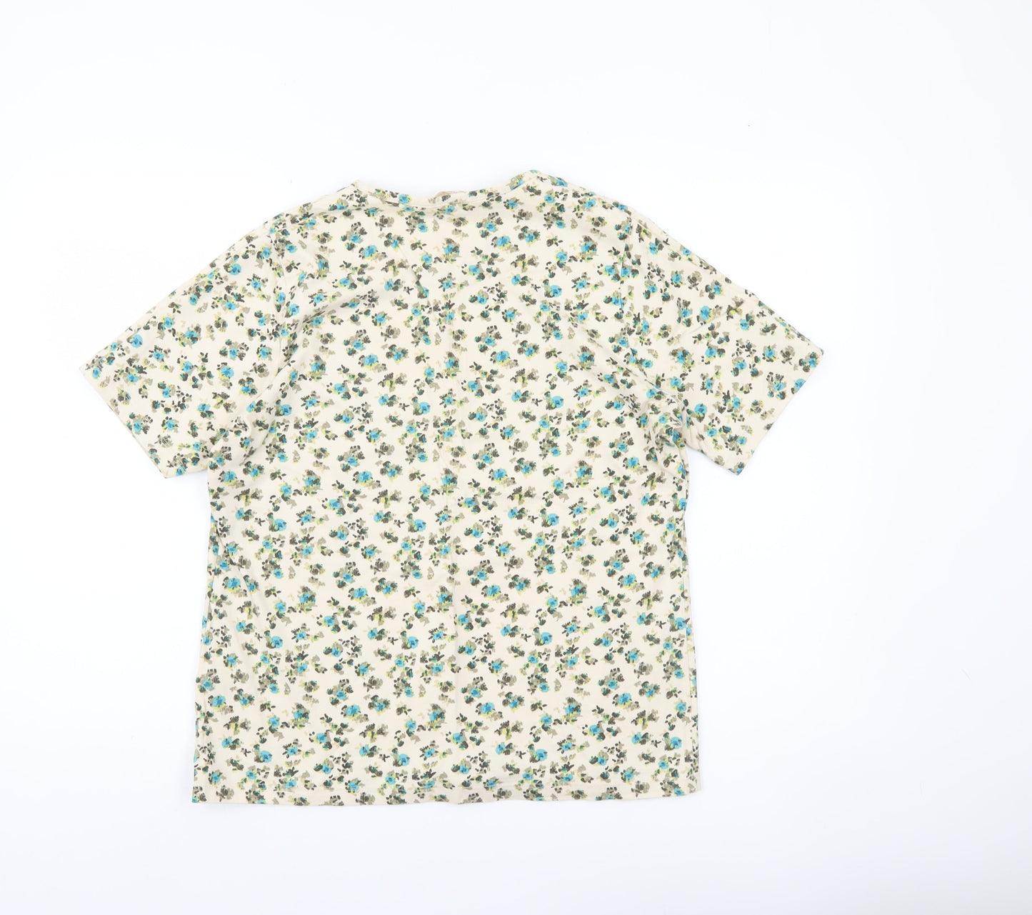 Honor Millburn Women’s Ivory Floral Cotton T-Shirt Size 14 Regular