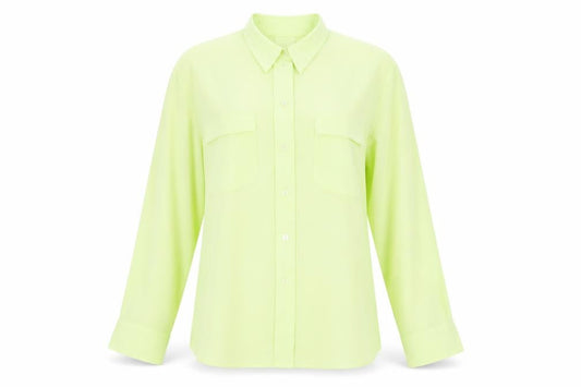 Bianca Womens Green Size 10 Button-Up Shirt Long Sleeve Work Blouse