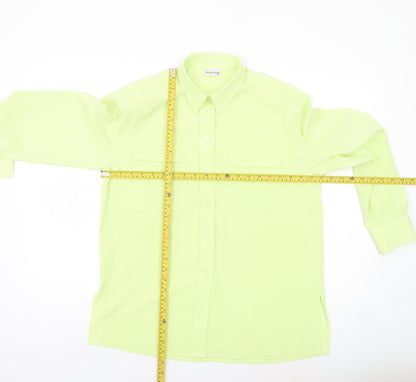 Bianca Womens Green Size 10 Button-Up Shirt Long Sleeve Work Blouse