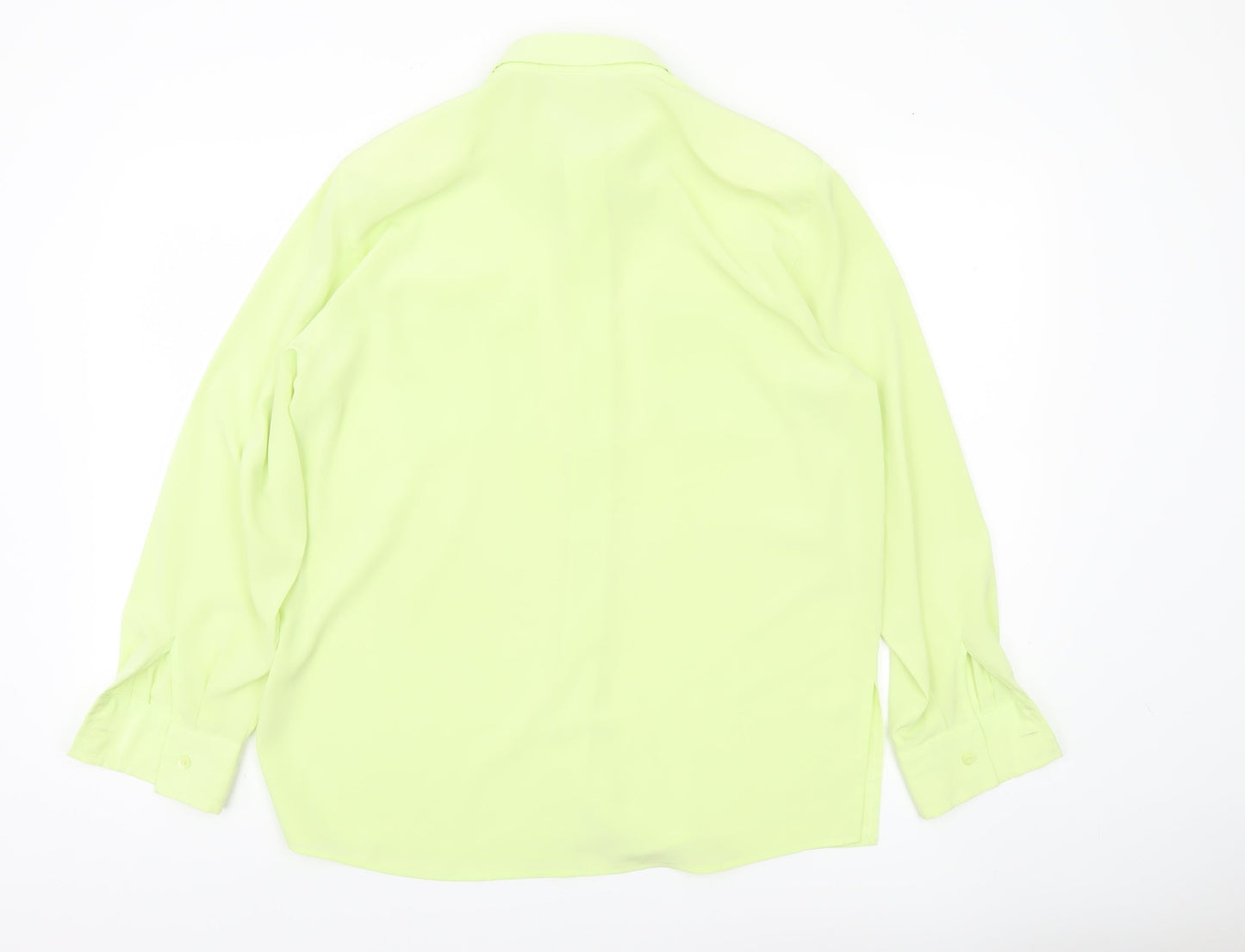 Bianca Womens Green Size 10 Button-Up Shirt Long Sleeve Work Blouse