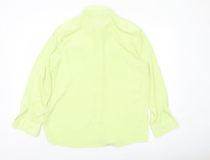 Bianca Womens Green Size 10 Button-Up Shirt Long Sleeve Work Blouse