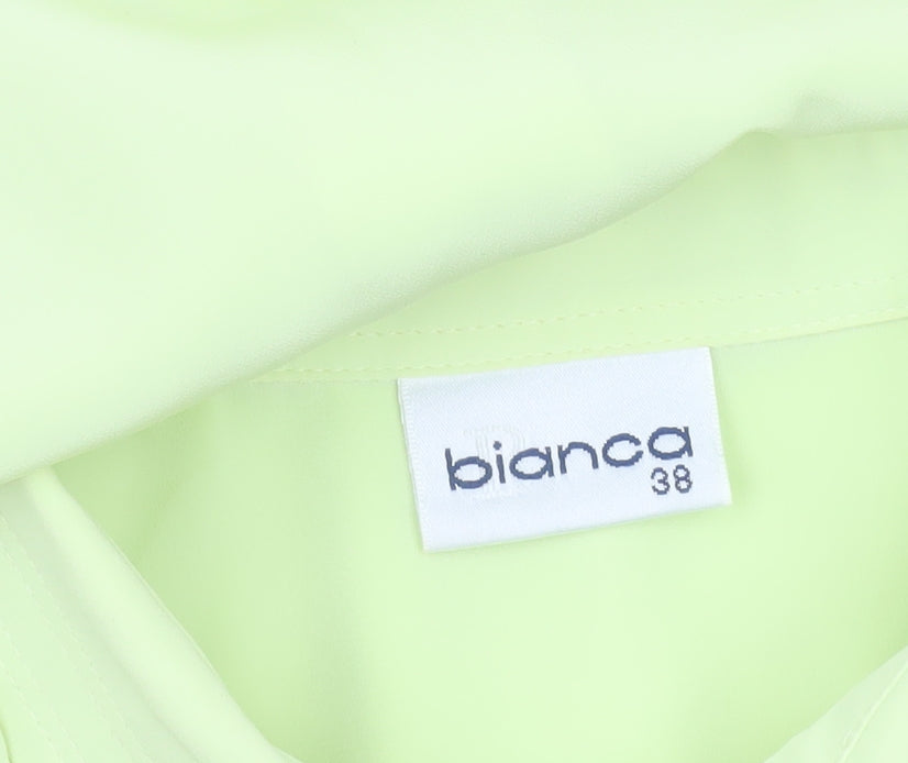 Bianca Womens Green Size 10 Button-Up Shirt Long Sleeve Work Blouse