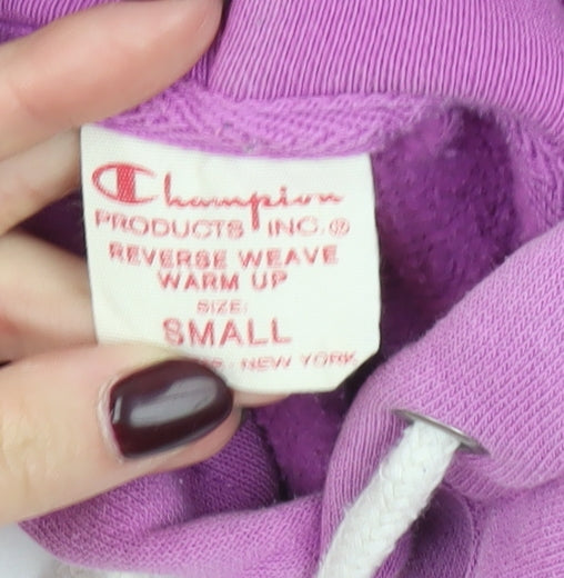 Champion Women’s Purple Pullover Hoodie Small Logo Vintage