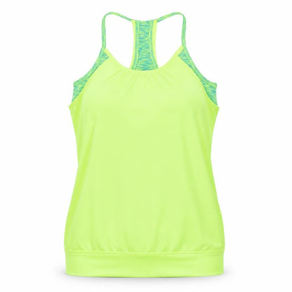 Front view of 90 Degree by Reflex girls’ teens green racerback tank sports top, size 14