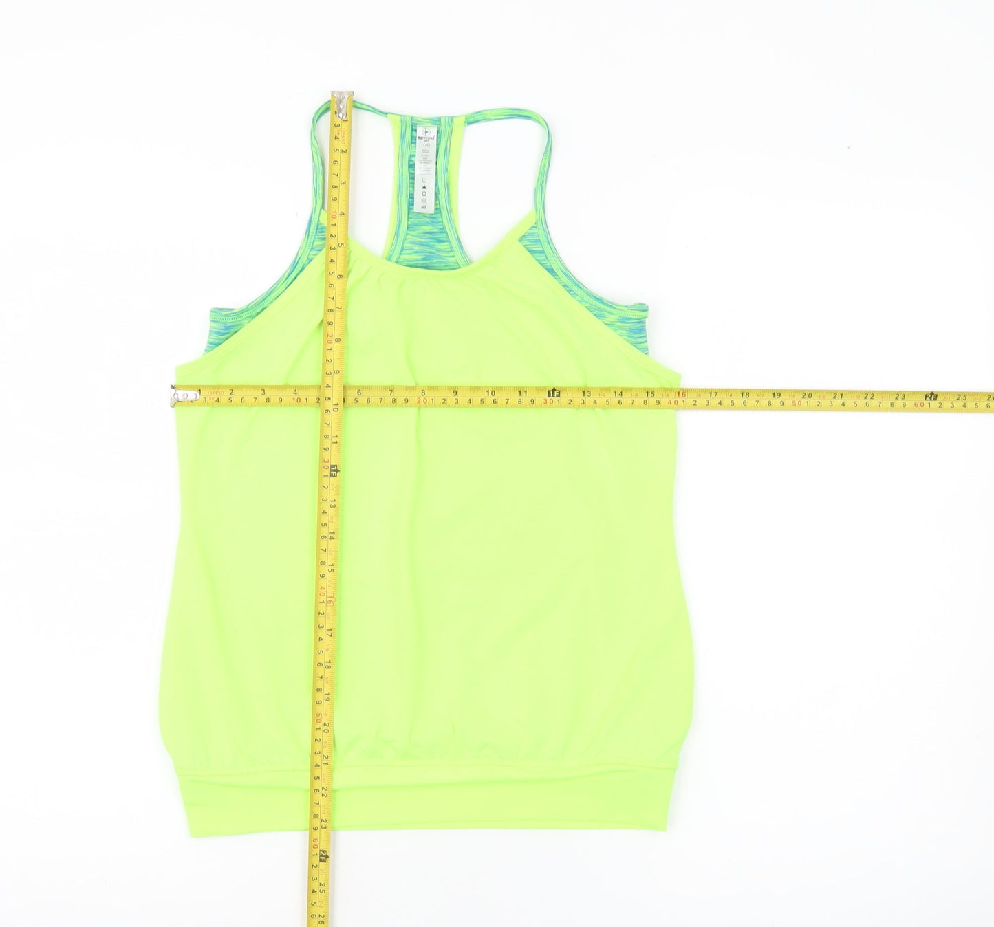 90 Degree by Reflex Girls Teens Green Racerback Tank Sports Top Size 14