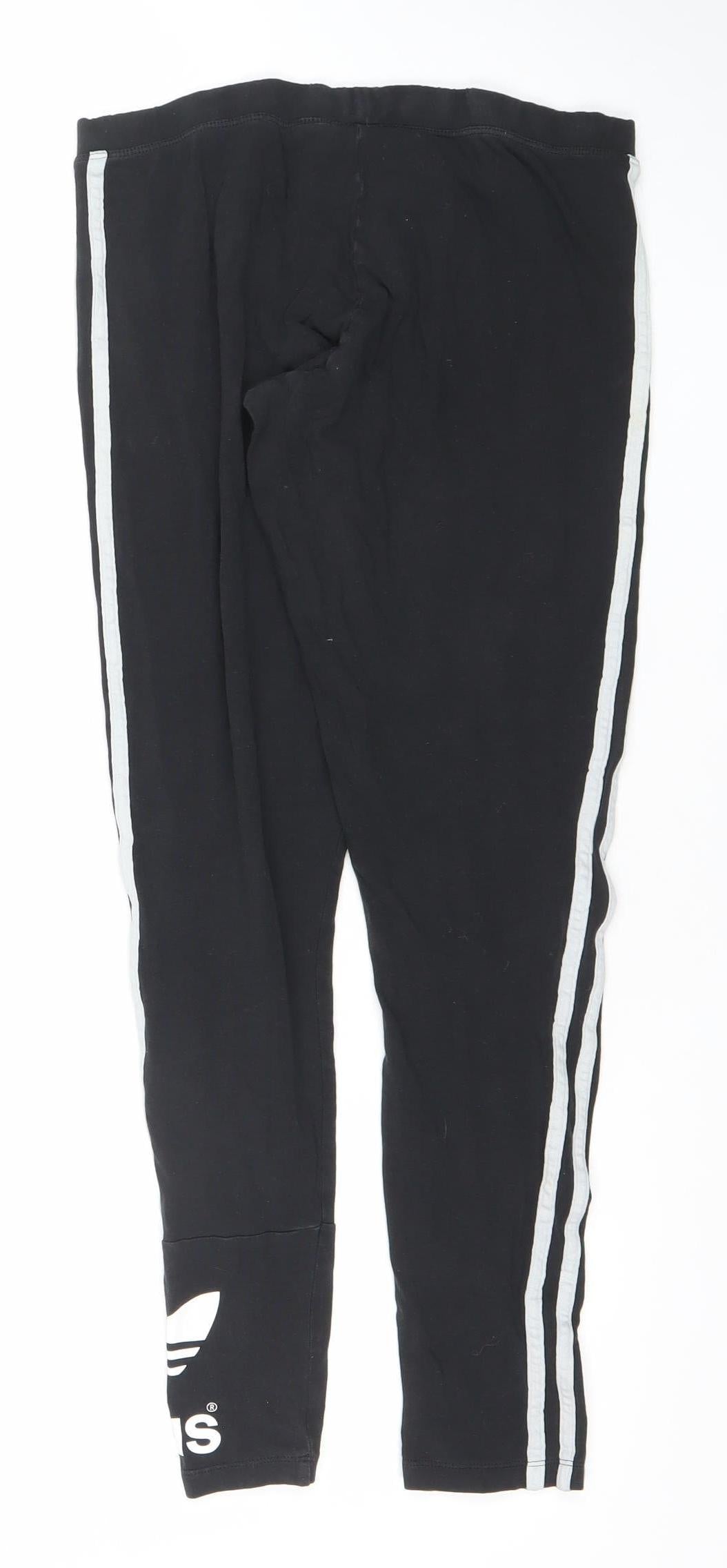 Adidas Womens Black Leggings Size 12 Slim Fit Athleisure Activewear