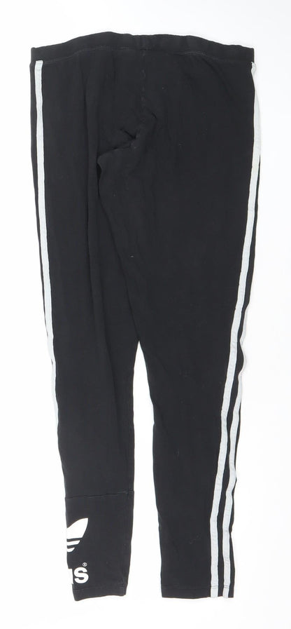 Adidas Womens Black Leggings Size 12 Slim Fit Athleisure Activewear