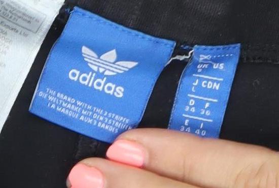 Adidas Womens Black Size 8 Slim Fit Logo Leggings