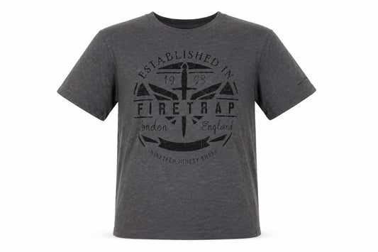 Boys UK Size 9-10 Years Firetrap Grey Basic T-Shirt