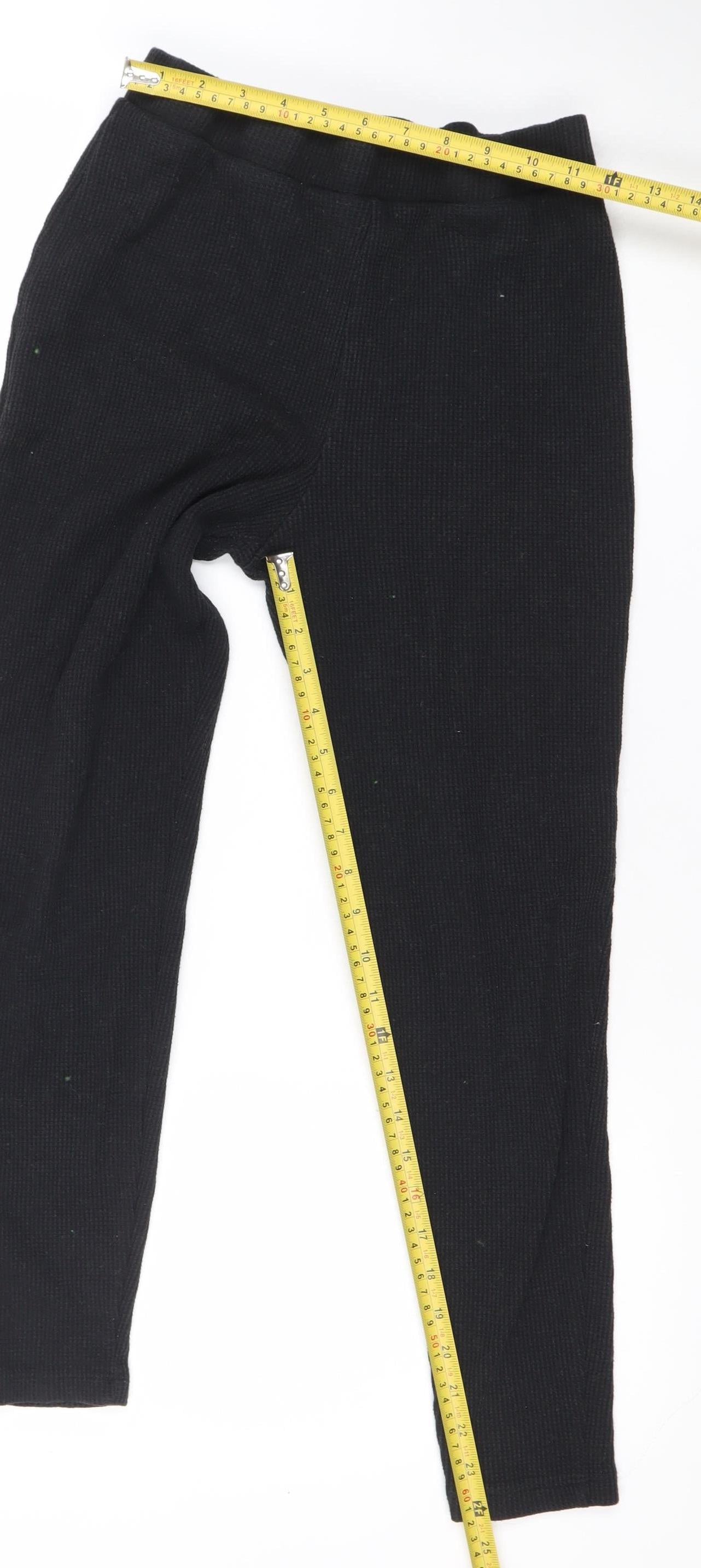 Michelle Keegan Women Black Size 12 Slim Fit Leggings Cotton Stretch