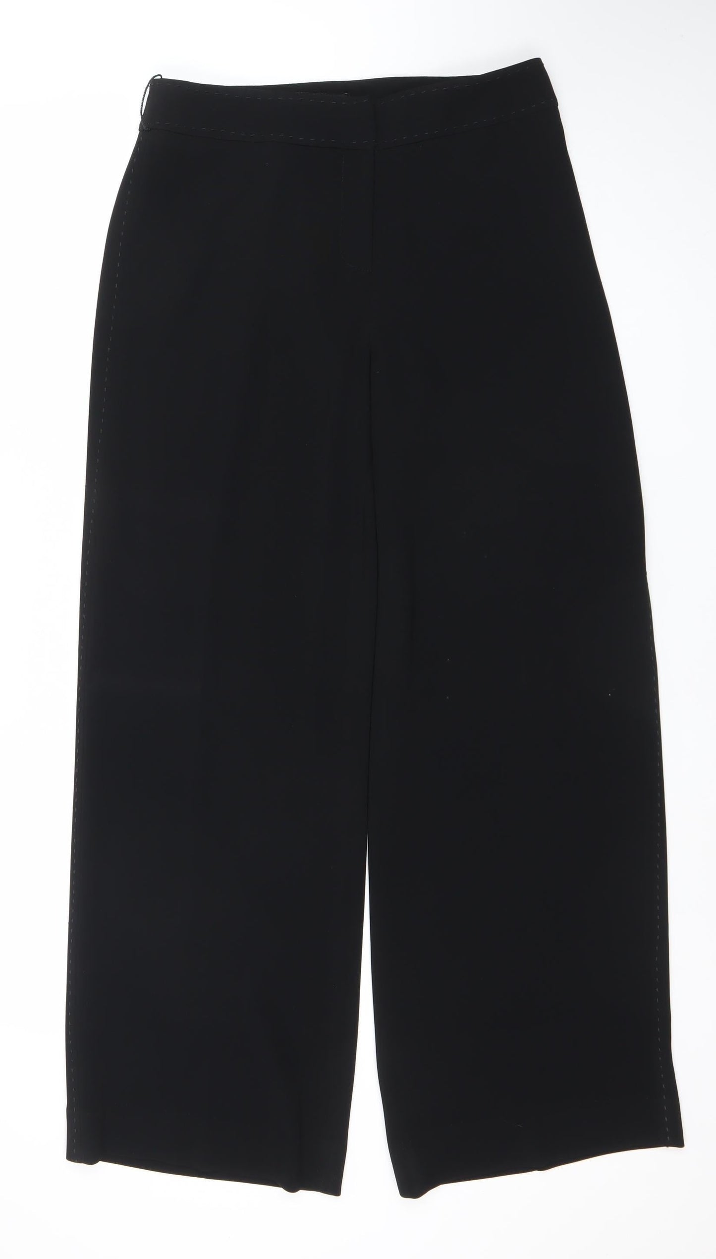 Coast Women Black Cropped Trousers Size 12 Polyester Blend