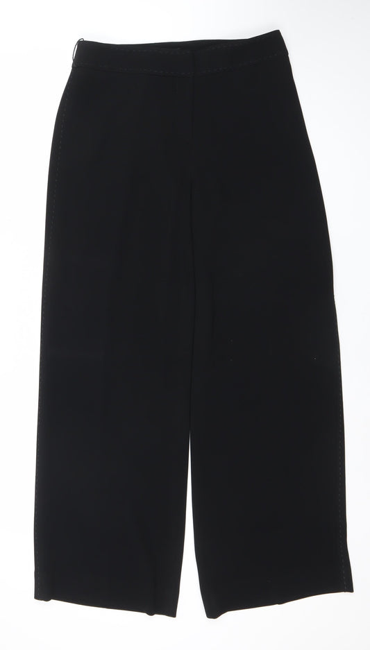 Coast Women Black Cropped Trousers Size 12 Polyester Blend