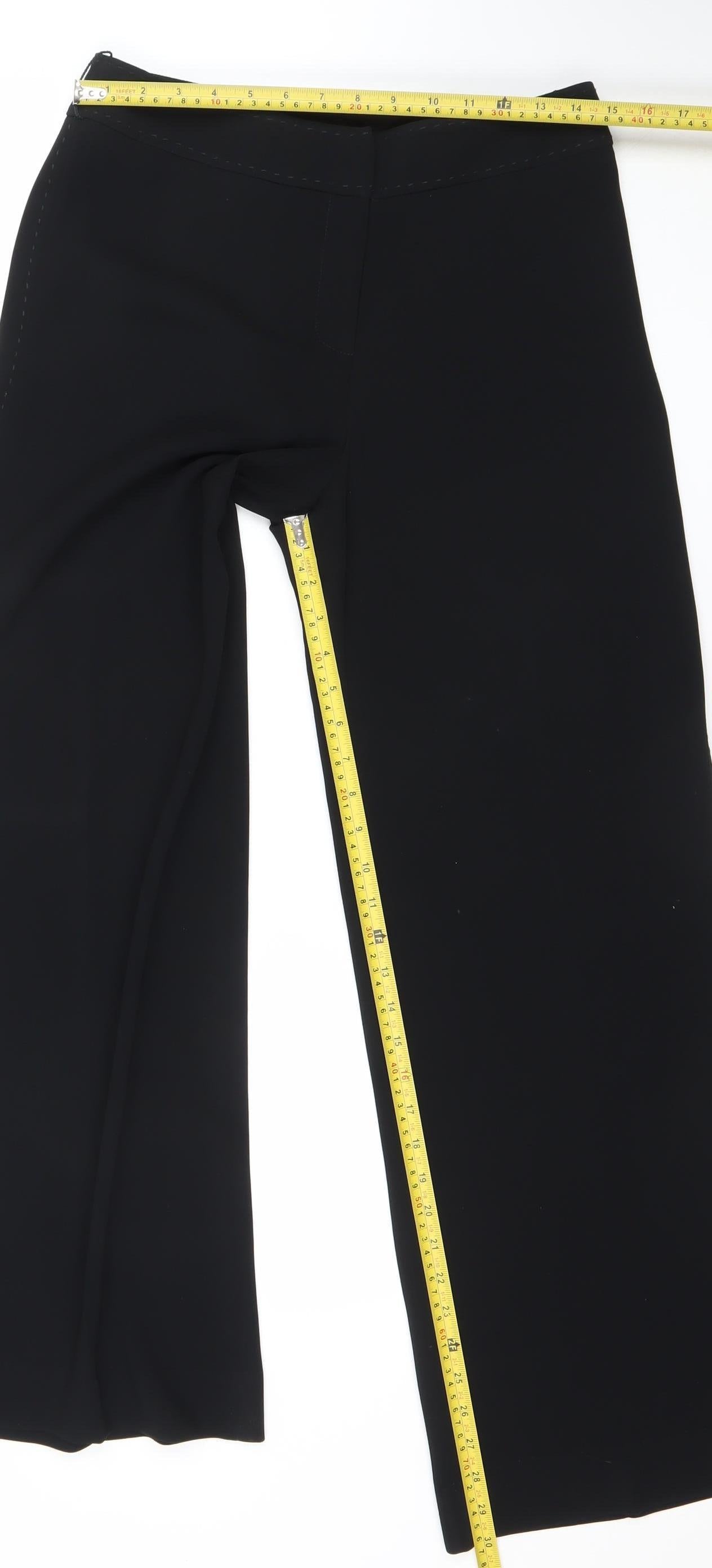 Coast Women Black Cropped Trousers Size 12 Polyester Blend