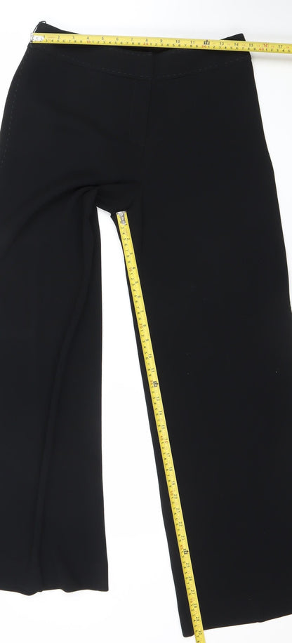 Coast Women Black Cropped Trousers Size 12 Polyester Blend