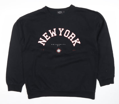 boohooMAN Men’s Black Graphic Print New York Sweatshirt Size M