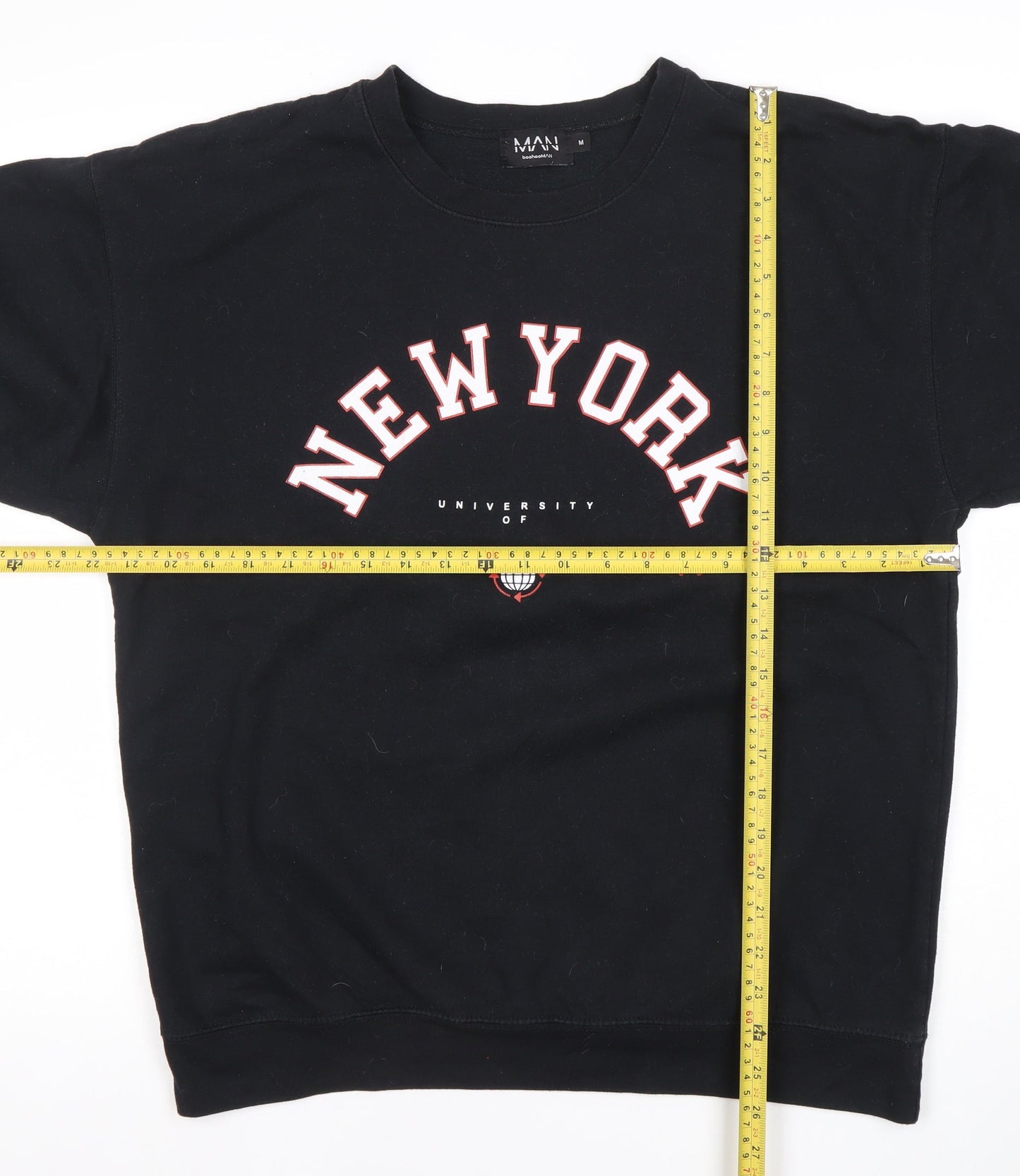 boohooMAN Men’s Black Graphic Print New York Sweatshirt Size M