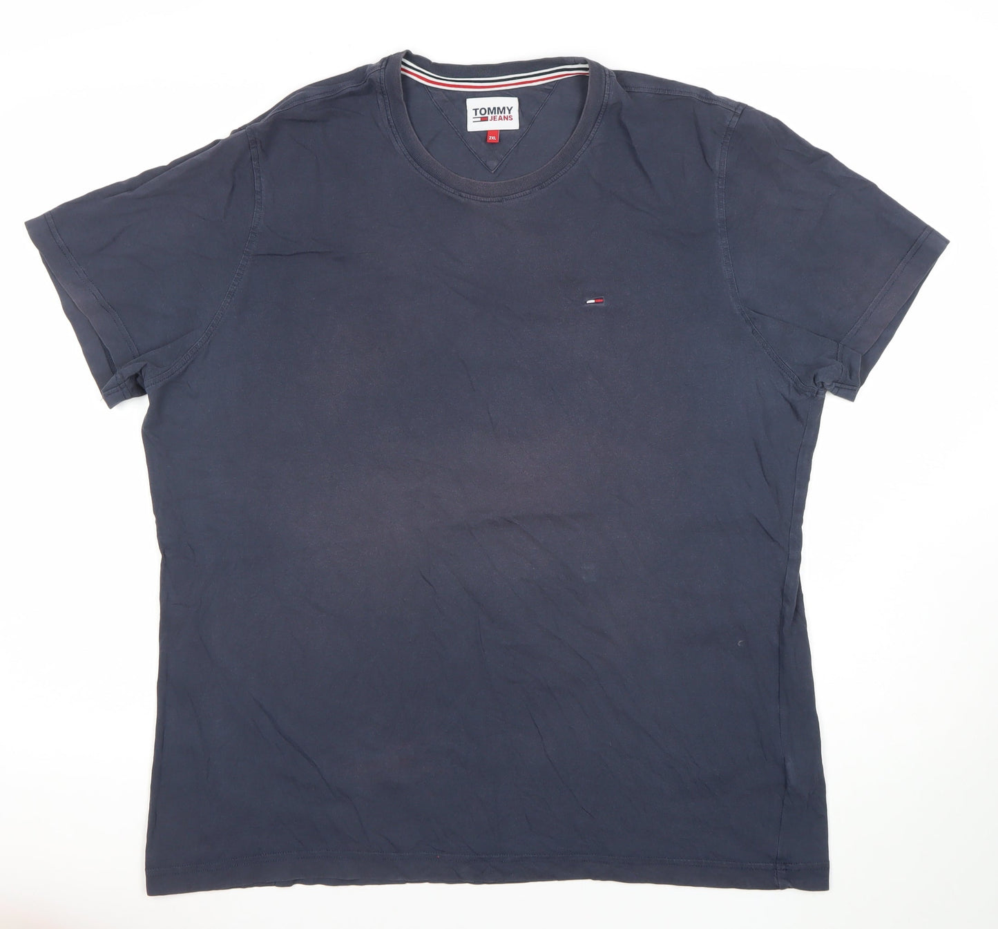 Tommy Jeans Men's Blue 2XL Crew Neck Cotton T-Shirt